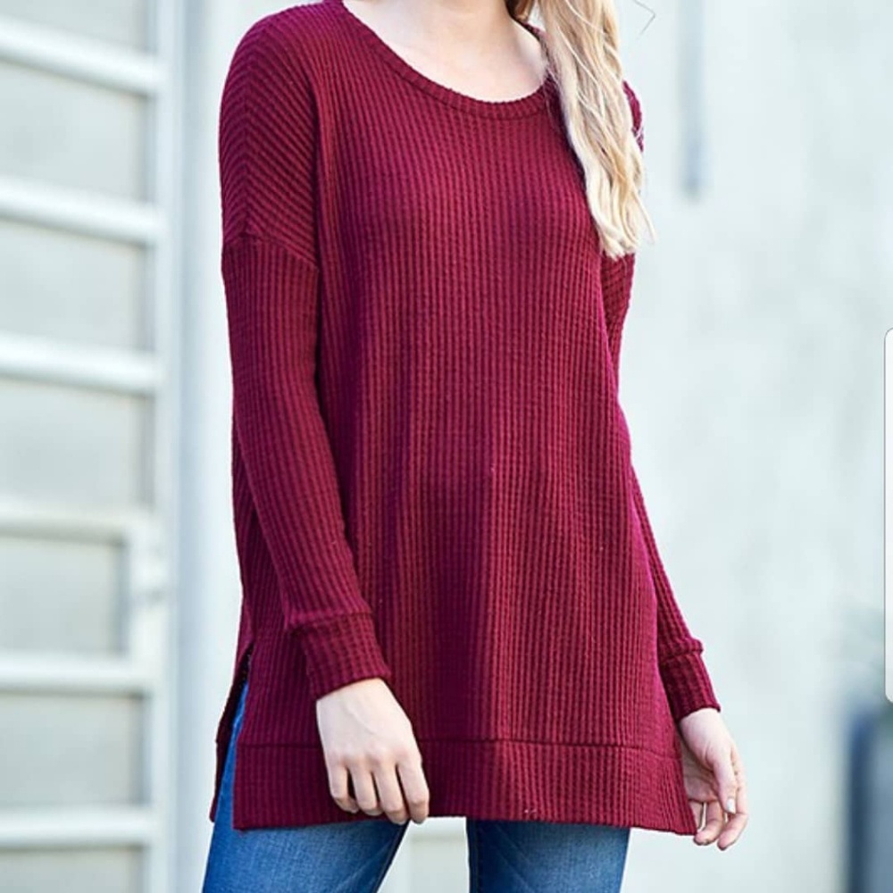 Thermal Round Neck Waffle Top